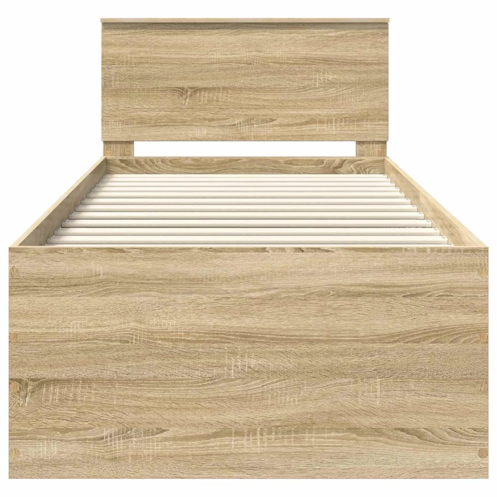 Struttura del letto Rovere Sonoma 75 x 190 cm Legno multistrato