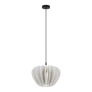 Sospensione Contemporanea Cambio Alluminio Nero Feltro Grigio Chiaro 1 Luce E27