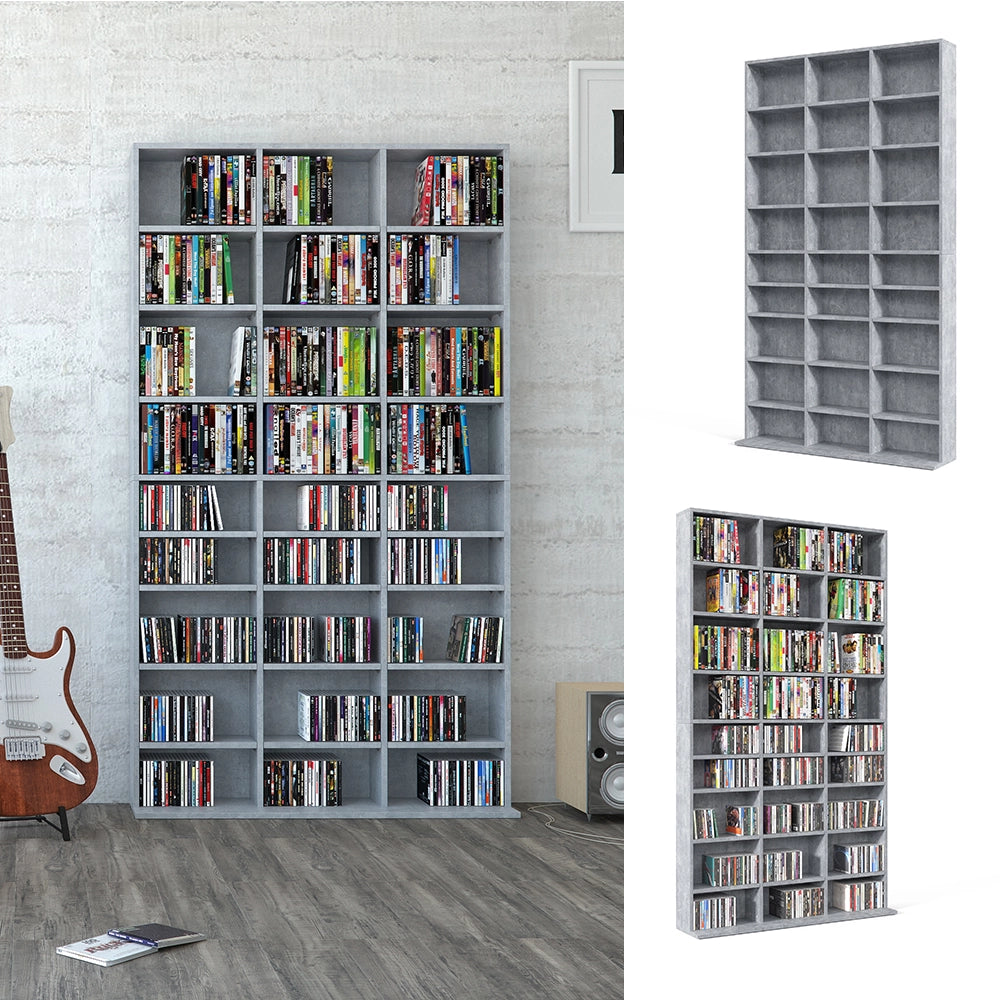Vicco Scaffale porta cd Calcestruzzo 102 x 178 cm