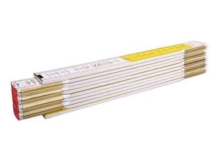 DOPPIOMETRO IN LEGNO BICOLORE SERIE 600 MOD.617- - bianco/giallo (01128) - 10 pezzi STABILA