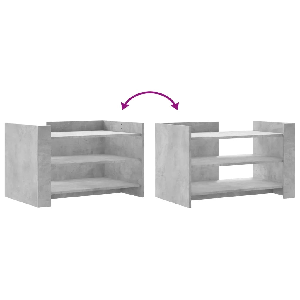vidaXL Tavolino Salotto Grigio Cemento 80x50x50 cm Legno Multistrato