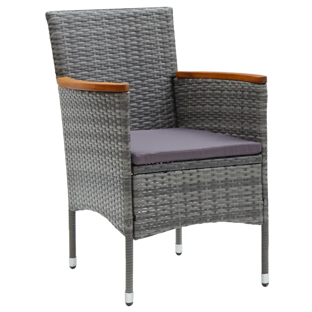 Sedie da Pranzo per Giardino 4 pz in Polyrattan Grigio 310567