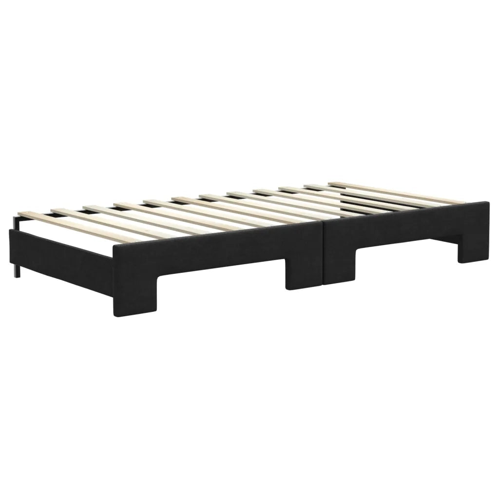 Divano Letto con Letto Estraibile Nero 100x200 cm in Tessuto 3196585