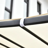 Gazebo Pergola 3x3m da Giardino con Tenda Impermeabile Crema