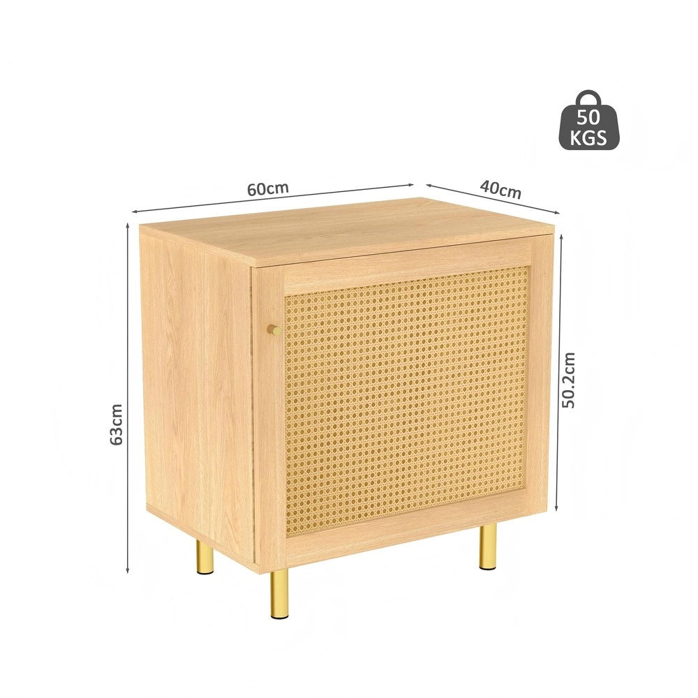 Credenza in Vimini con Cassetto ¨C MINIMAL ¨C Rovere Naturale 60x40x63 cm