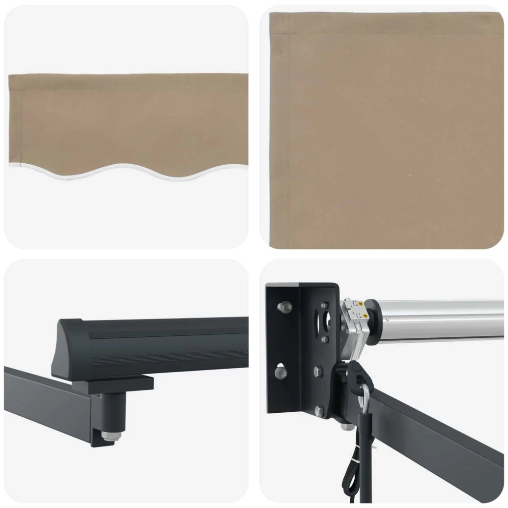Tenda Retrattile Beige 350 x 250 cm Poliestere e Alluminio 3330350