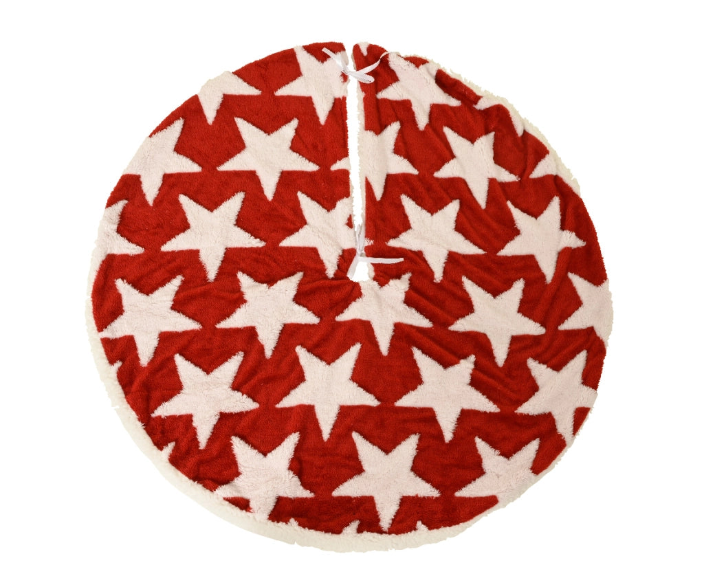 Coperta per albero di Natale in poliestere con stelle L 1.2 100 cm