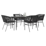 Set da Pranzo da Giardino con Cuscini 5 pz Polyrattan Vetro 3334516