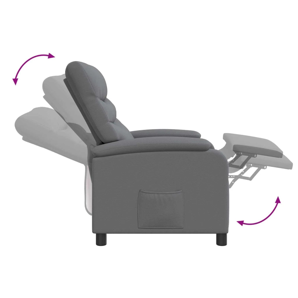 Divano Sedia-Poltrona reclinabile Grigio Similpelle 784348