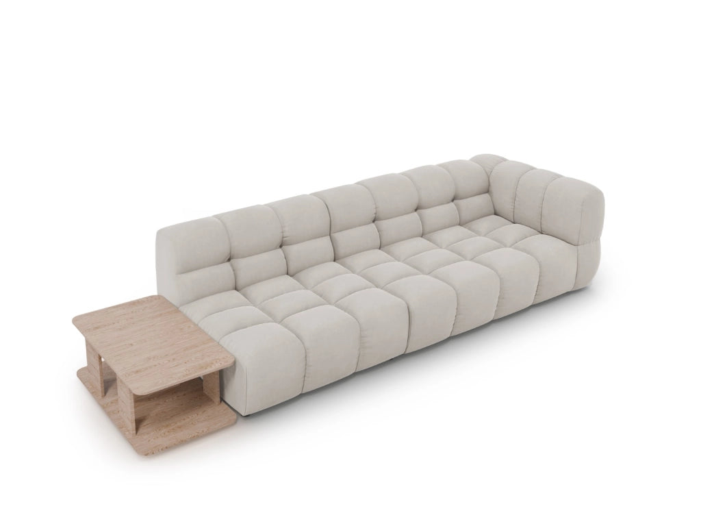 Cosmopolitan Design - Divano modulare sinistro "Sky" 4 posti in velluto beige chiaro 
