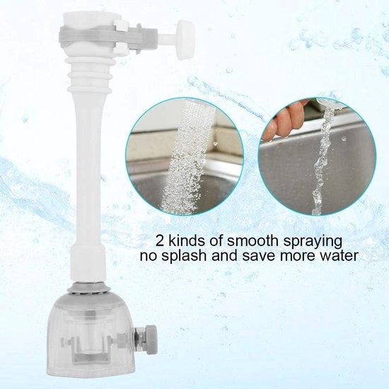 Serpentino adattabile resistente all'usura per estensione di rubinetto - tubo per rubinetto acqua risparmiante - grigio - 18 cm.
