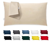 Copri cuscino 50 x 80 cm, cotone, set di 2 copri cuscino in satin premium, decorazione per cuscino, letto, divano, tessuto, morbido, resistente, ipoallergenico, antimicrobico, copri cuscino con chiusura a zip nascosta, lavabile in lavatrice