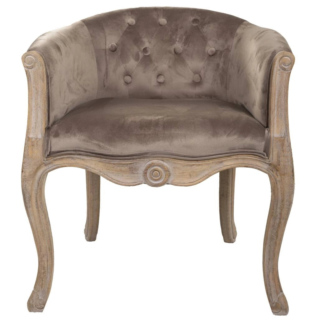 Poltrona in legno imbottita grigia 61x61x71h