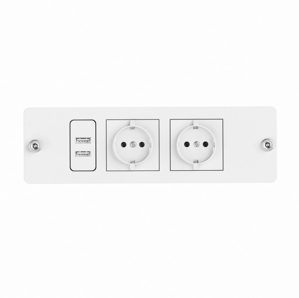 Letto imbottito 140x190 cm con testiera LED e USB in lino; acciaio e pannello truciolare bianco