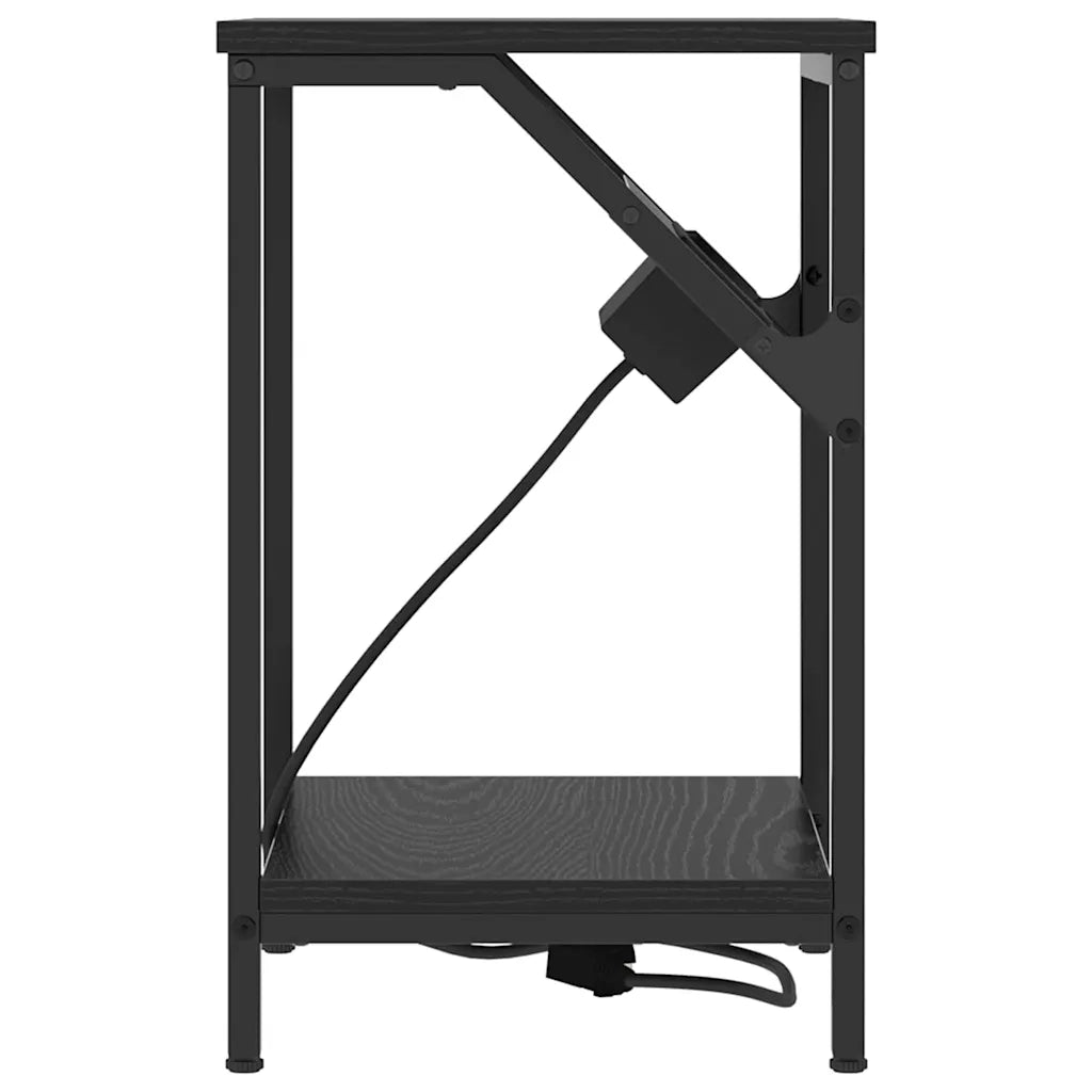 Armadio da Notte Rovere Nero 38 x 30 x 48 cm Legno multistrato 859580