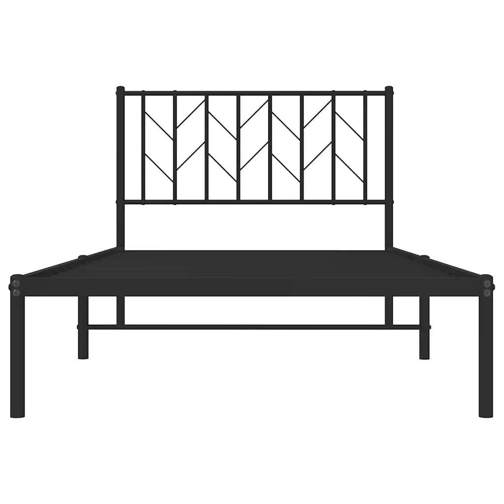 Giroletto con Testiera Metallo Nero 100x200 cm 374432