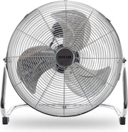Ventilatore per pavimento con 3 velocità e 3 pale - potenza 150 W - base stabile - inclinazione regolabile - potente - metallo verniciato