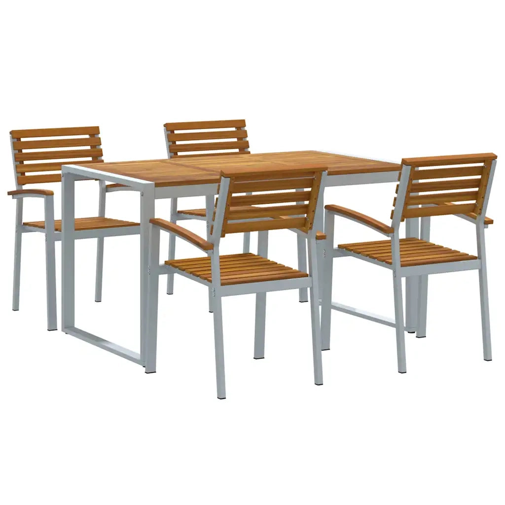 Set da Pranzo per Giardino 5 pcs Grigio 3284359