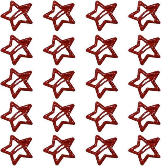 20 Pezzi di Clip per Capelli in Alluminio - Accessori per Capelli in Stile - Clip per Capelli con Stellina Rosso