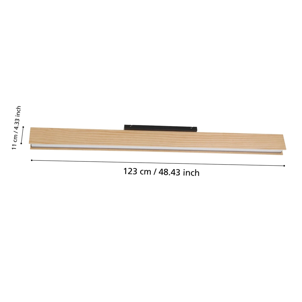 Plafoniera Moderna Anchorena-Z Legno Marrone Luce Led Integrato 35W