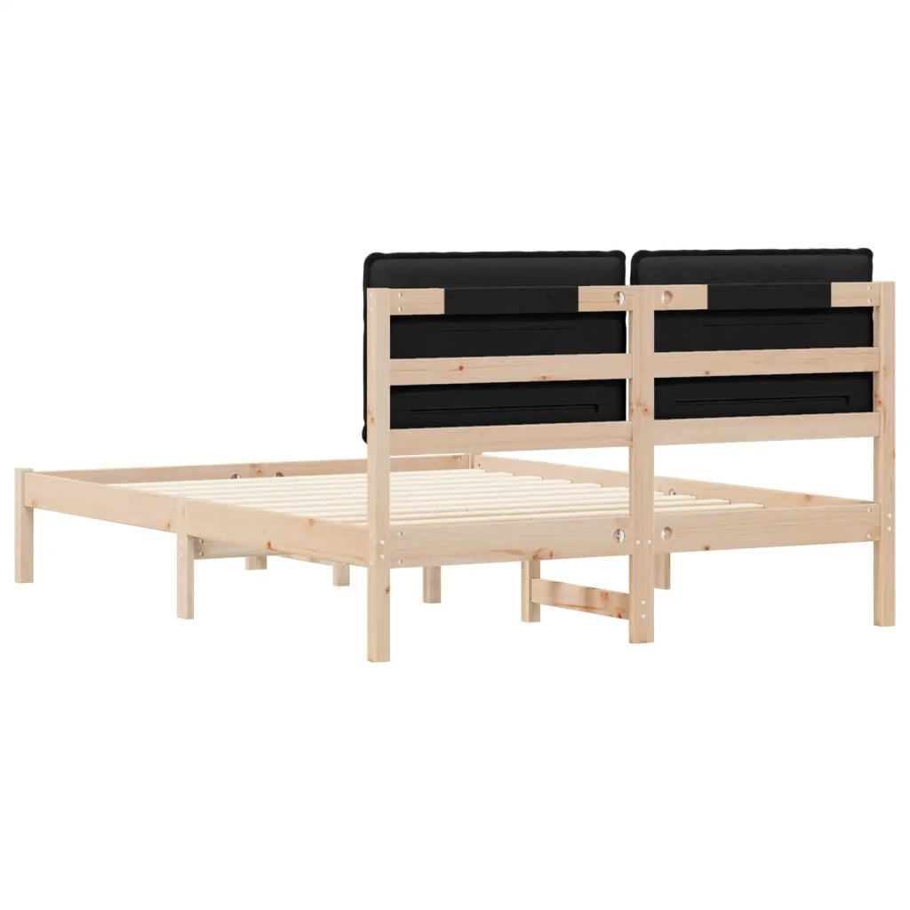 Letto con Testiera Rivestita Nero 140 x 200 cm 877836