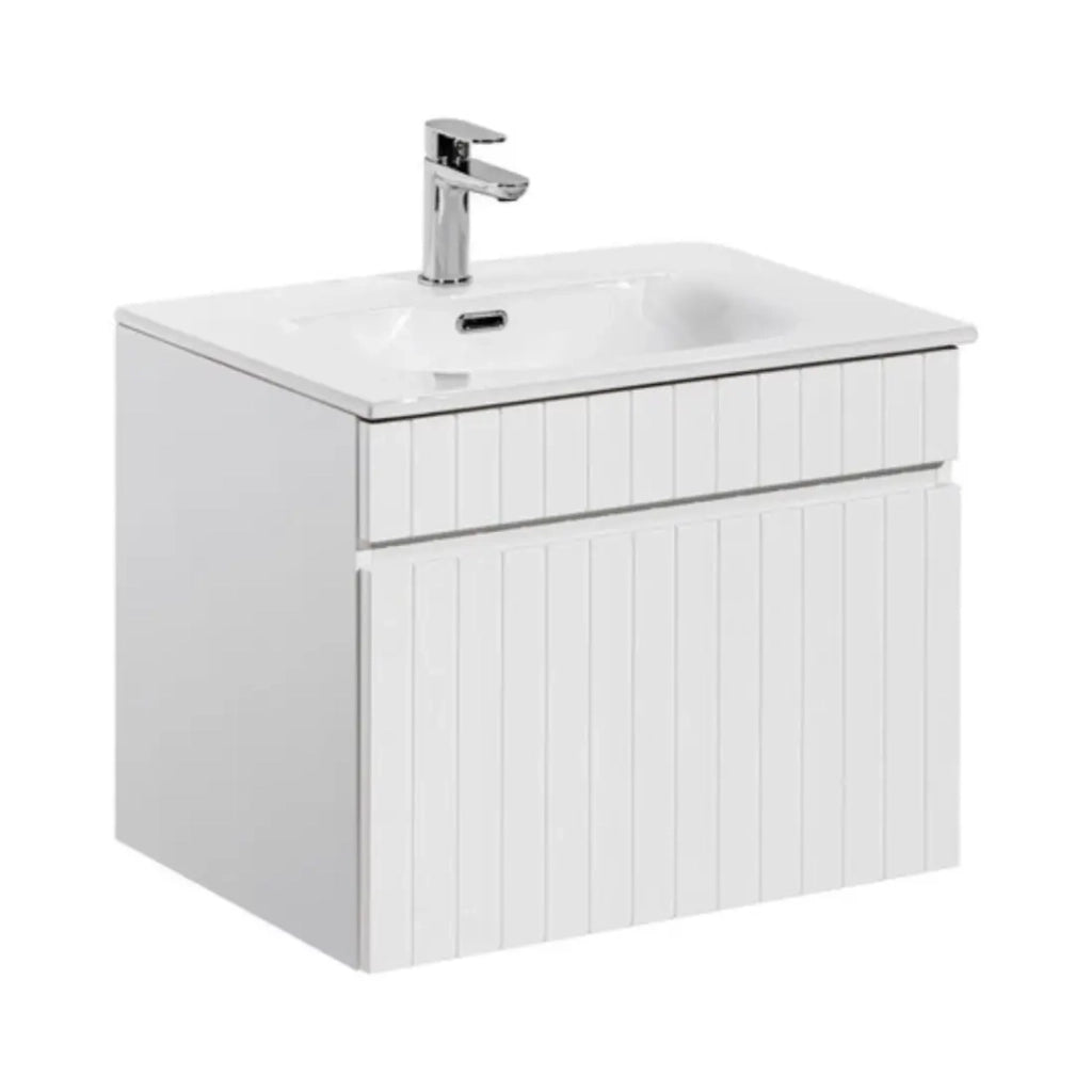 Insieme ICON bianco: mobile sottolavabo 80cm + lavabo incassato in ceramica
