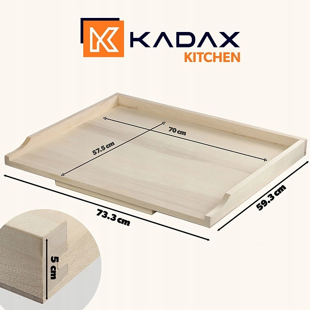 Tagliere da pasticceria in legno grande KADAX 73x60cm XXL, monofacciale, solido, per cucina