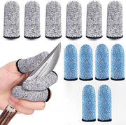 6 paia di guanti di protezione per le dita antiscivolo e riutilizzabili, cinque livelli di resistenza, adatti a uomo e donna, per uso lavorativo, cucina, giardino, falegnameria, disponibili in grigio e blu