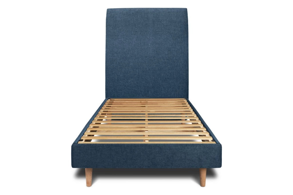Letto 90x200 cm con testata imbottita - Tessuto Tela opaca