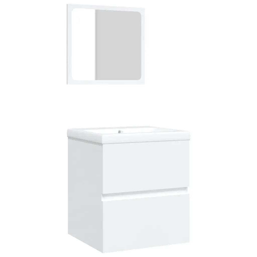 Mobile da Bagno con Lavabo e Specchio-Armadietto da bagno con Lavandino Bianco
