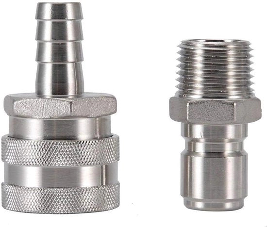 Connettore di Svincolo Rapido 1/2" FPT - Connettore RVS per Birra Artigianale - Fitting per Birra Artigianale - Birra Fai da Te.