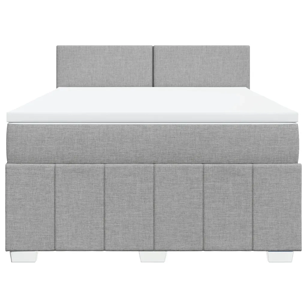 Giroletto a Molle con Materasso Grigio Chiaro 160x200cm Tessuto 3289412