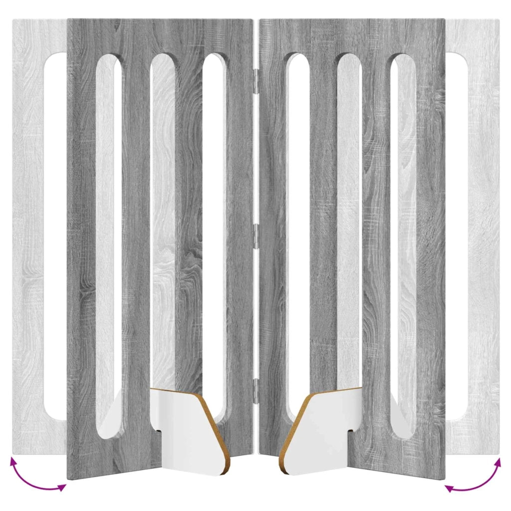 Recinto pieghevole per animali 4 pcs Sonoma grigia 8005984