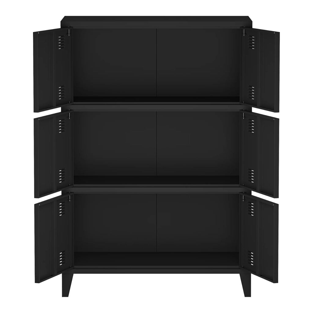 Armadio da ufficio armadietto da ufficio mobiletto portaoggetti per soggiorno ufficio camera da letto officina metallo acciaio 113 x 80 x 40 cm nero 03_0006325