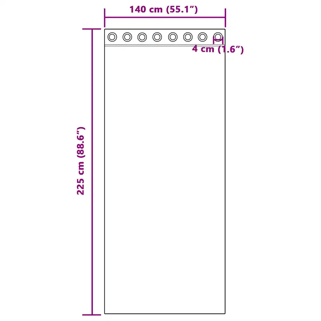 vidaXL Tende in Voile con Occhielli 2 pz Viola 140x225 cm