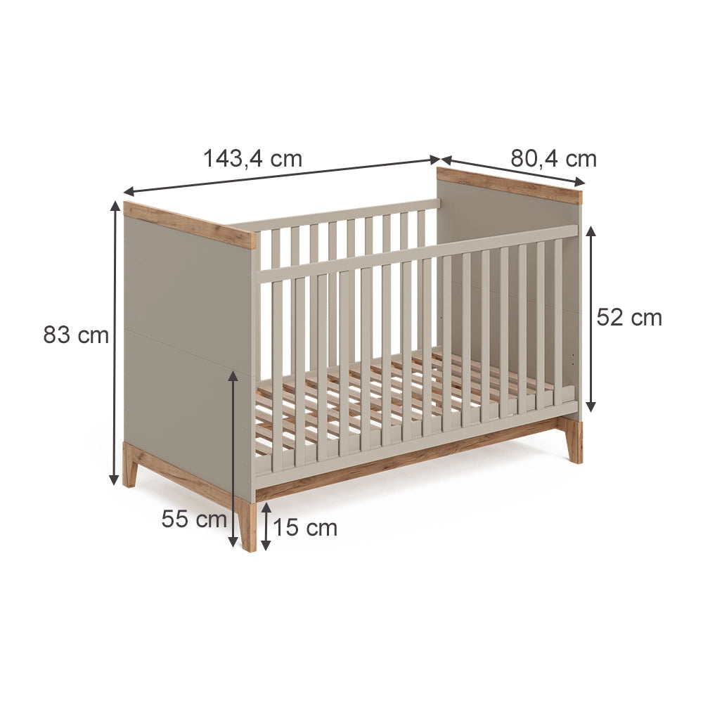 Vitalispa culla neonato Cashmere/Artigianale 70x140 cm con materasso