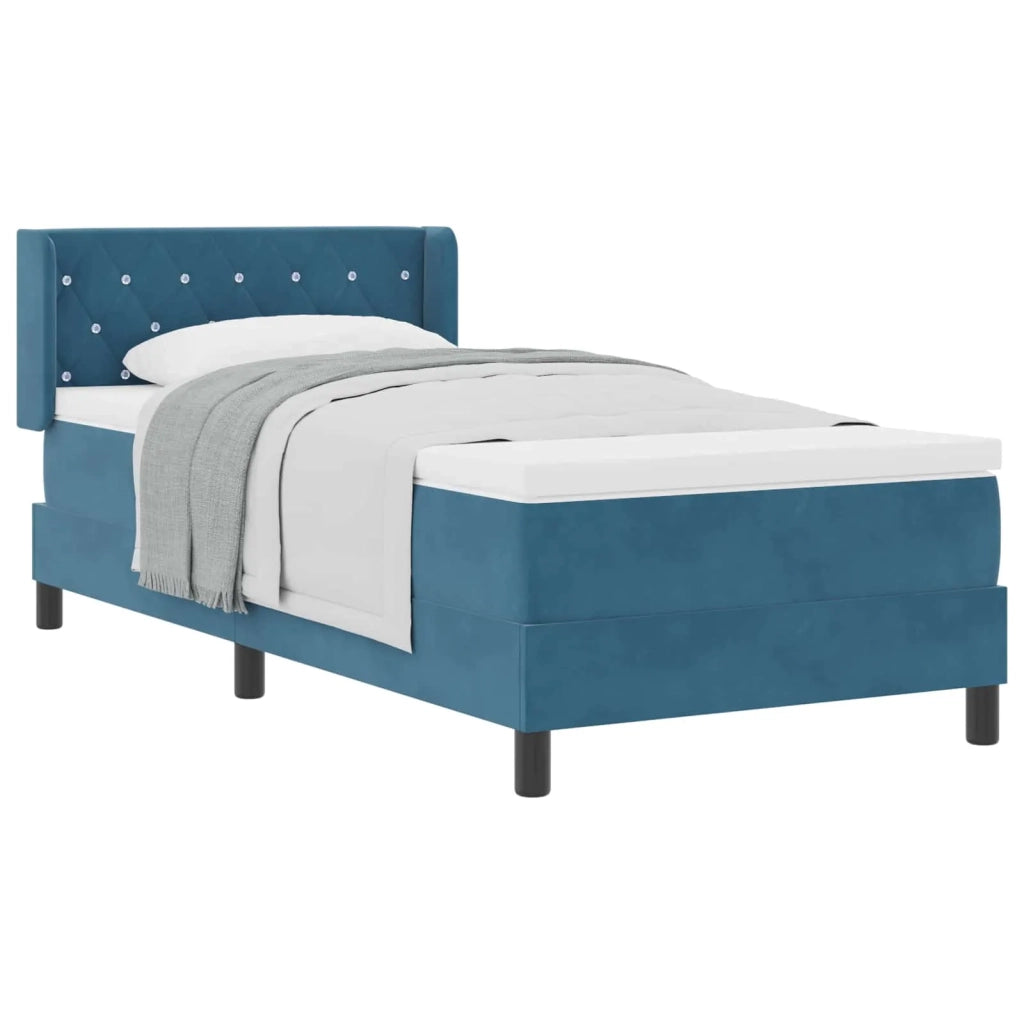 Letto a molle con testiera Blu Scuro 200 x 100 cm Velluto 3341406