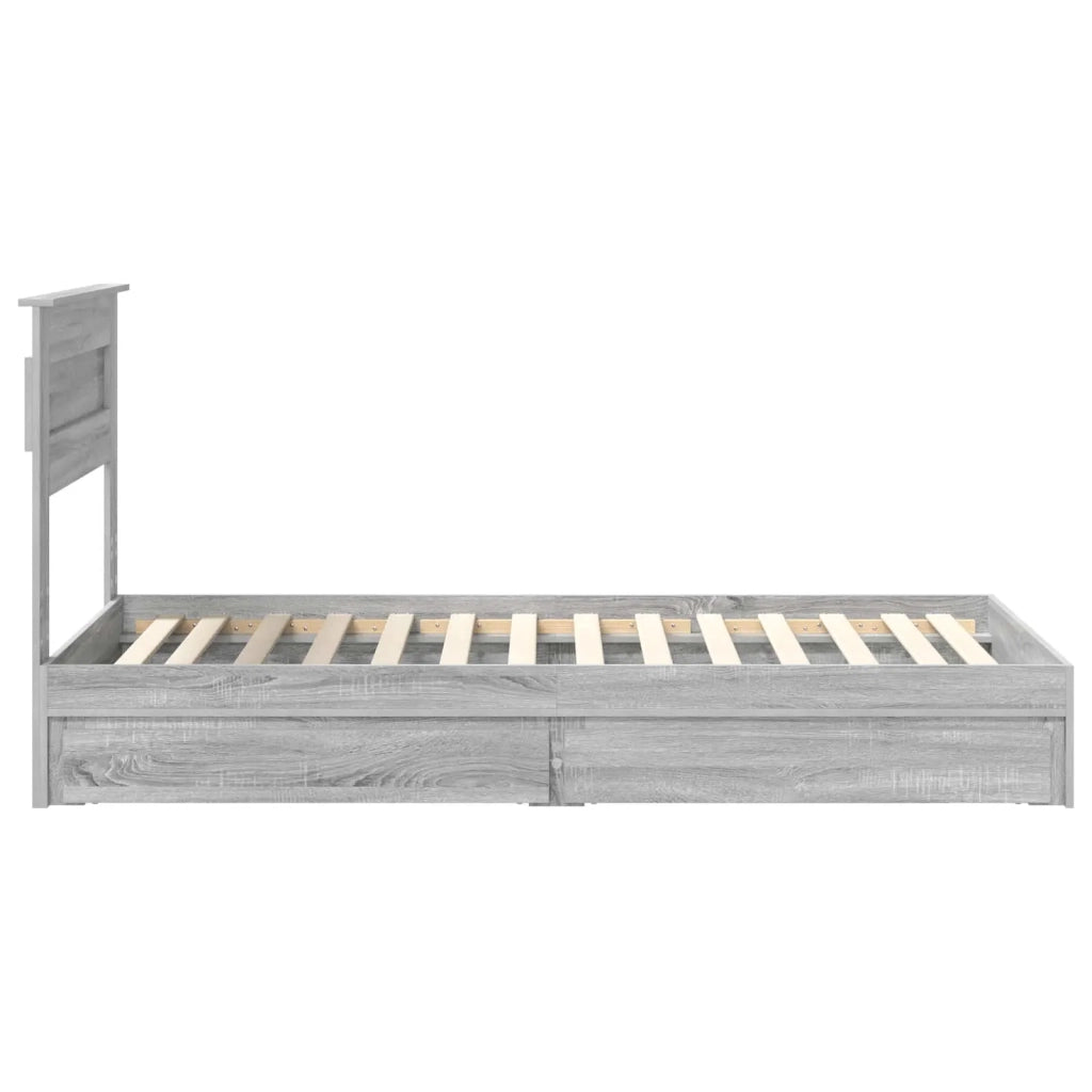 Letto con Contenitore con testiera Grigio Sonoma 90 x 200 cm
