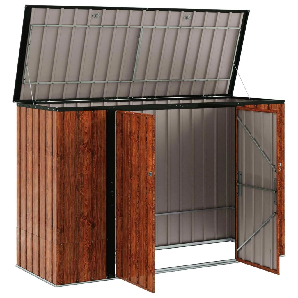 Scatola di Stoccaggio per Giardino Marrone 214 x 82 x 132 cm