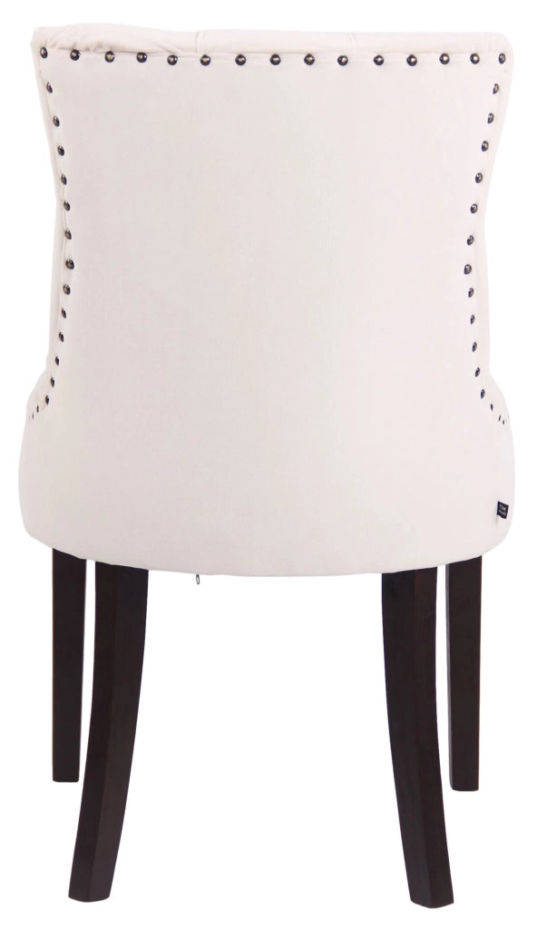 Set 4 poltrone pranzo Aberdeen in velluto crema,antico