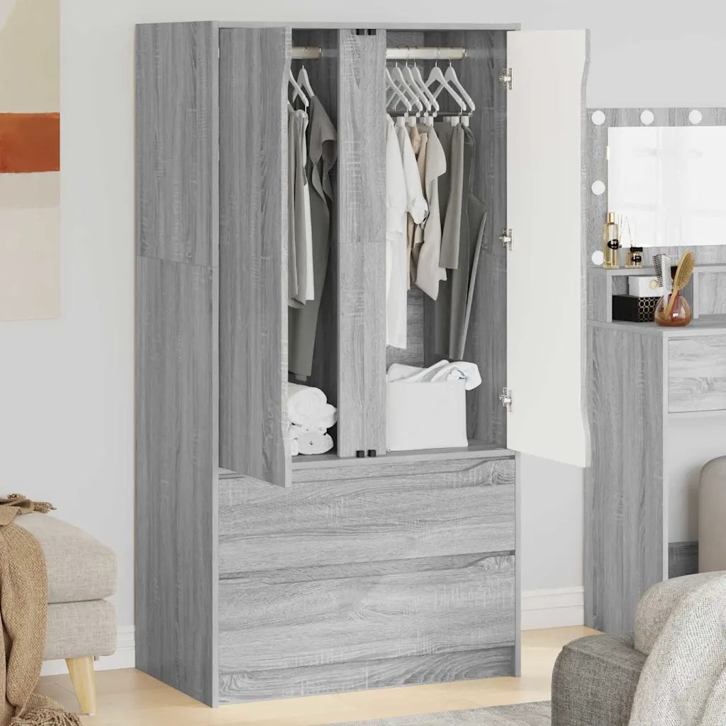 Mobile da Bagno con cassetto Grigio Sonoma 79,5 x 49 x 156 cm