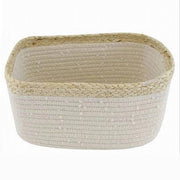 Trade Shop - Cestino Porta Biancheria Oggetti In Vimini Intrecciato Bicolore 30x22x14cm 10676 -