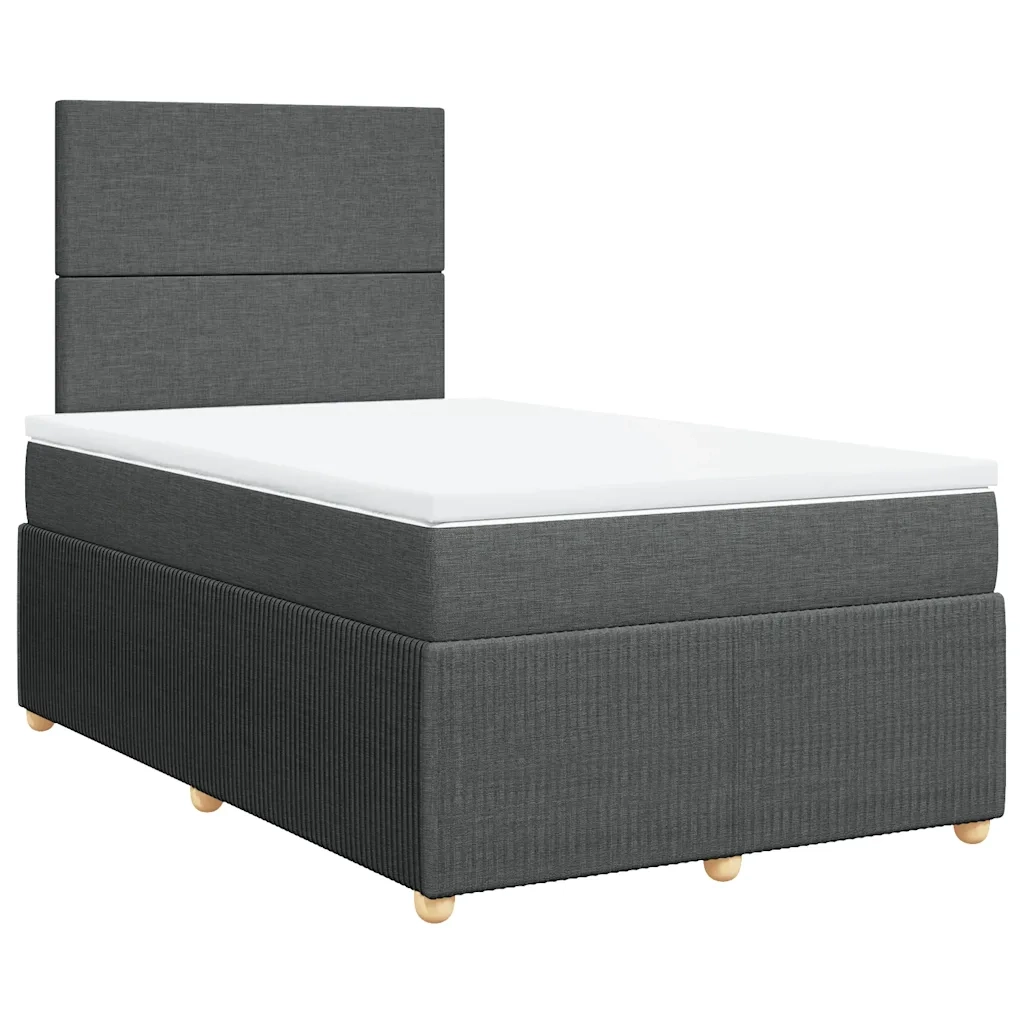 Giroletto a Molle con Materasso Grigio Scuro 120x190cm Tessuto