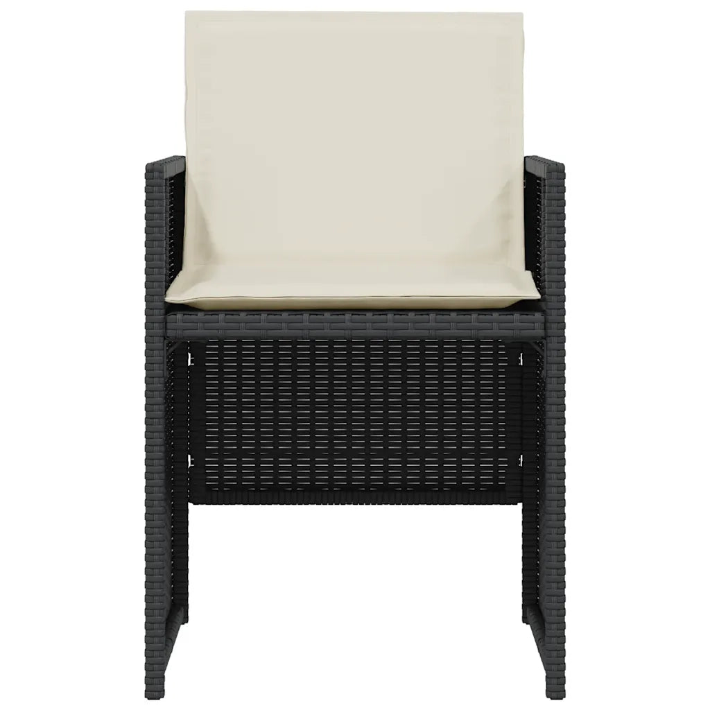 Set da Bistrò 3 pz con Cuscini Nero in Polyrattan 365062