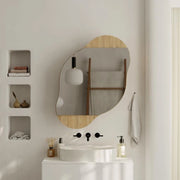 Specchio da Bagno con Armadietto Nuvola 60x13x75 cm in Melamina Zaffiro di Quercia