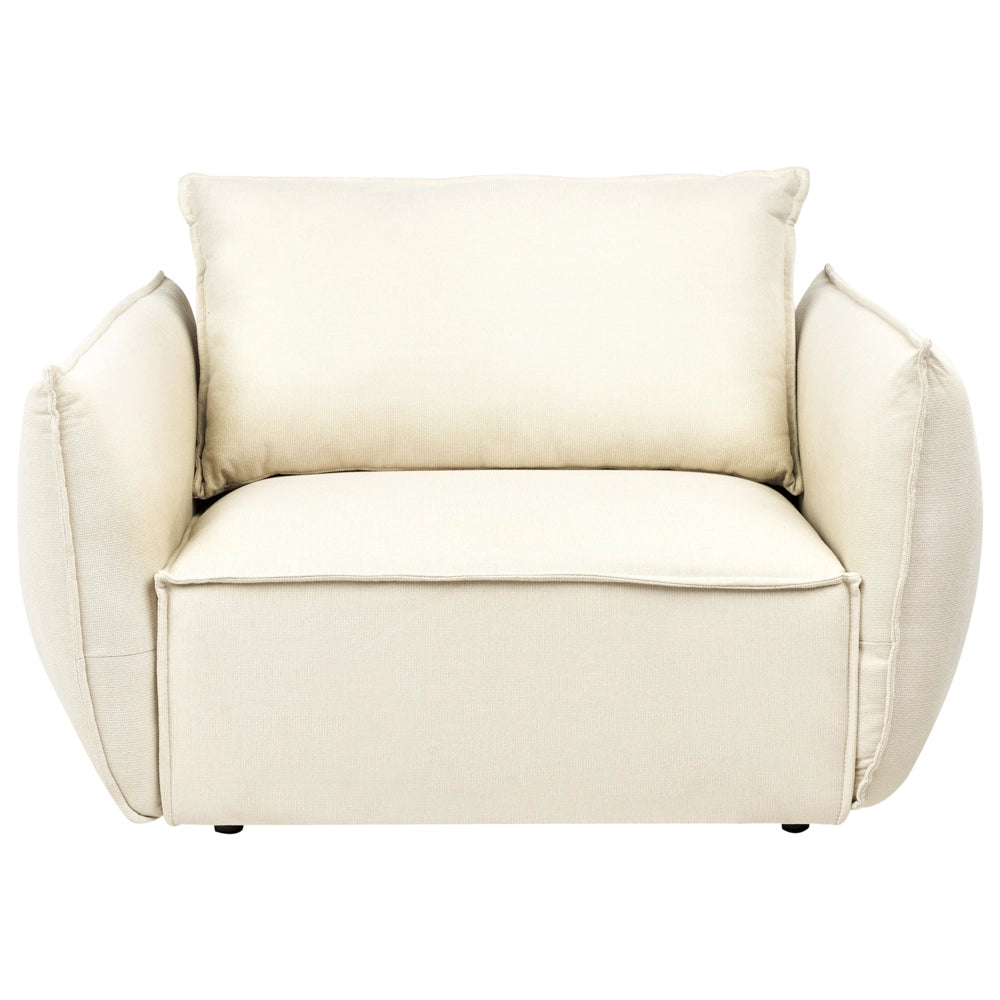Set da salotto in tessuto Seduta bassa e profonda Schienale imbottito Accogliente Moderno 5 posti Beige chiaro Moderno Accogliente