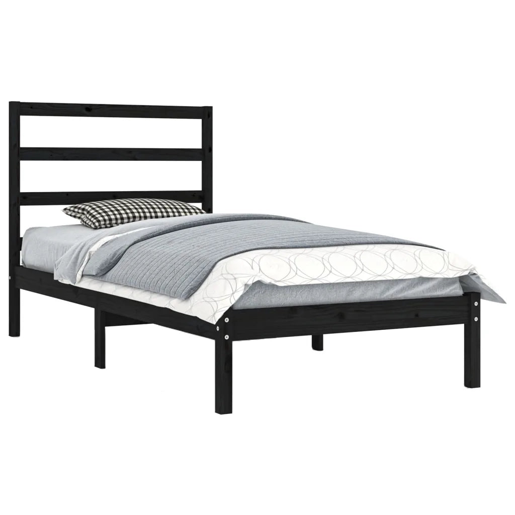Giroletto Nero in Legno Massello di Pino 100x200 cm 3104927