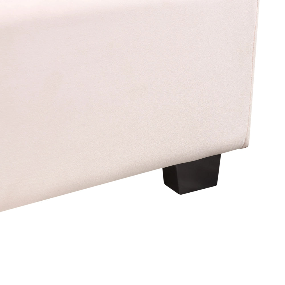 Letto matrimoniale velluto rosa 180 x 200 cm testata alta a conchiglia stile retrò