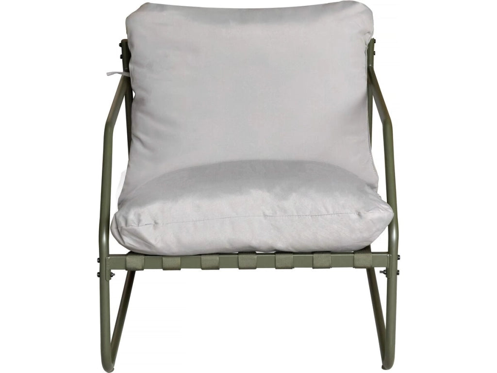 Set di mobili da giardino in metallo "Sora" con cuscini - 4 posti - Verde