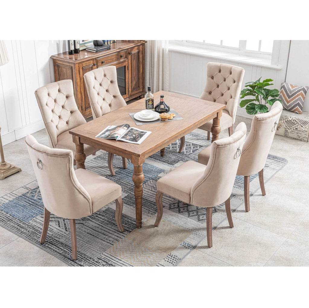 Sedia imbottita 97x51x47 cm con schienale ergonomico in velluto beige